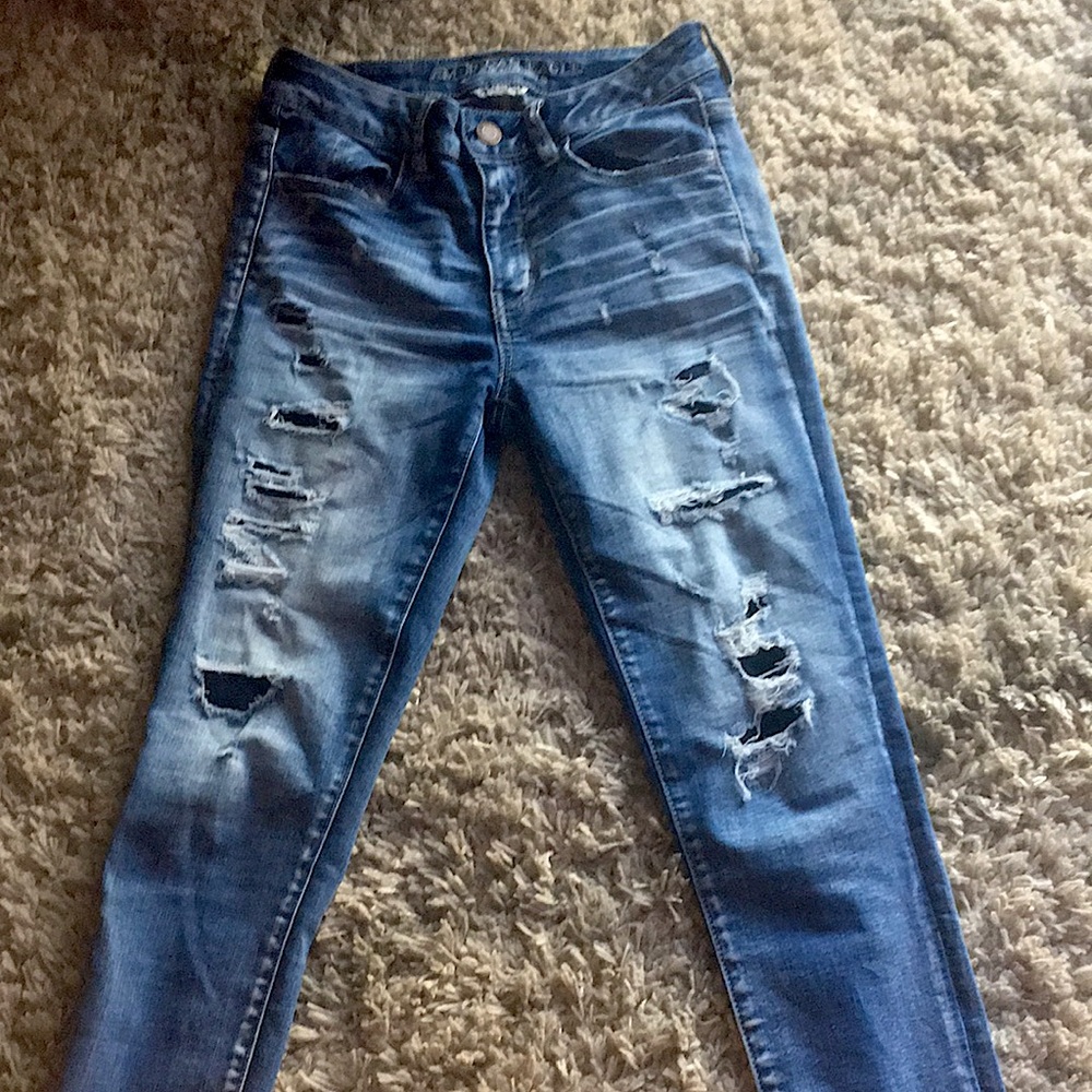 This pair of jeans is for anyone who has a kid who is not able to ripped jeans